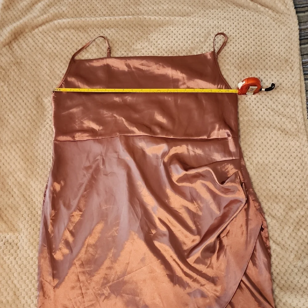 Cider Satin Slip Dress in Rose Gold - Picture 9 of 16